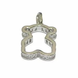 Срібна підвіска покрита родієм зі вставкою фіаніт