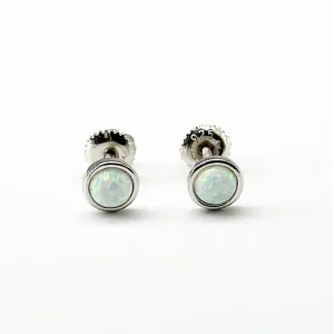 Срібні сережки з білими опалами