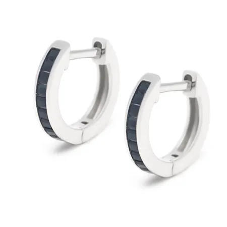 Срібні сережки конго з чорним камінням