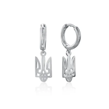 Срібні сережки конго патріотичні з гербами