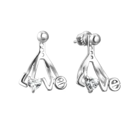 Серебряные серьги джекеты love