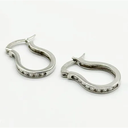 Срібні сережки з фіанітами