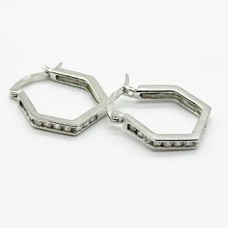 Срібні сережки з фіанітами