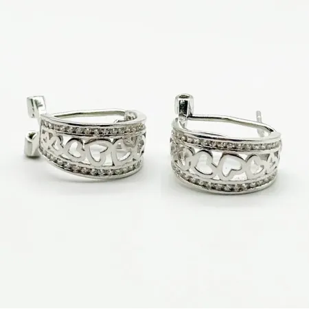 Срібні сережки з фіанітами