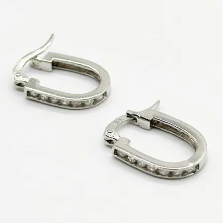 Срібні сережки з фіанітами