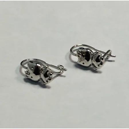 Серебряные серьги с французской застежкой