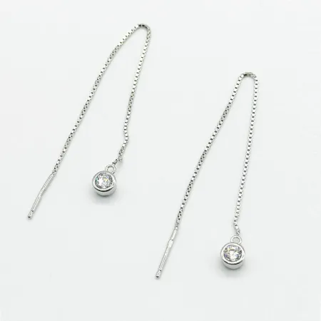 Срібні сережки зі вставкою Swarovski Zirconia