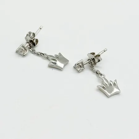 Срібні сережки зі вставкою Swarovski Zirconia