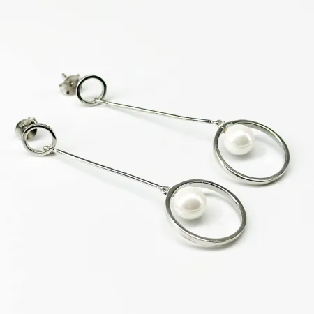 Серебряные серьги со вставкой Sea Shell Pearl