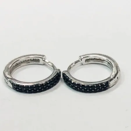 Срібні сережки двосторонні родовані зі вставкою фіаніт