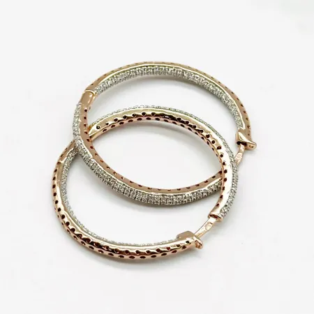 Срібні сережки позолочені конго зі вставкою фіаніт