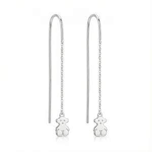 Срібні сережки у стилі  'Tous' протяжки