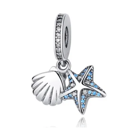 Серебряный шарм 'Морская необъятность' с фианитами