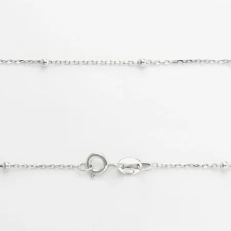 Срібний ланцюжок якір з намистинами