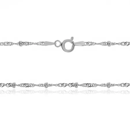 Ланцюжок срібний сінгапур з намистинами