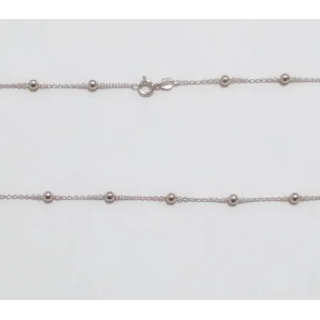 Срібний ланцюжок, плетіння Якір з кульками