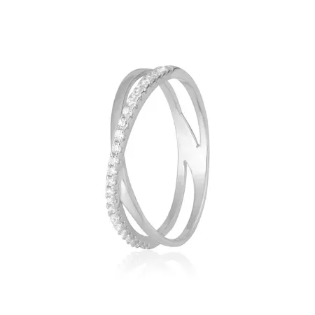 Срібна каблучка з фіанітами