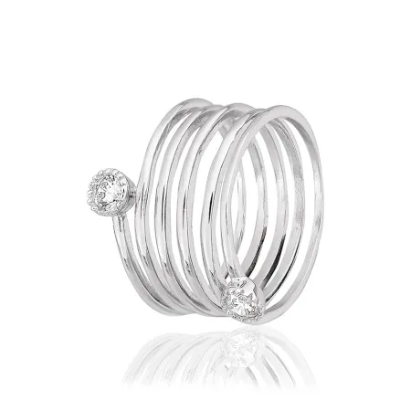 Срібна каблучка з фіанітами