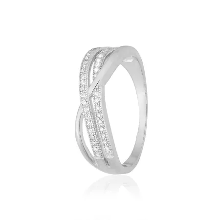 Срібна каблучка з фіанітами