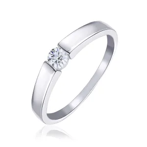 Срібна каблучка зі вставленим фіанітом