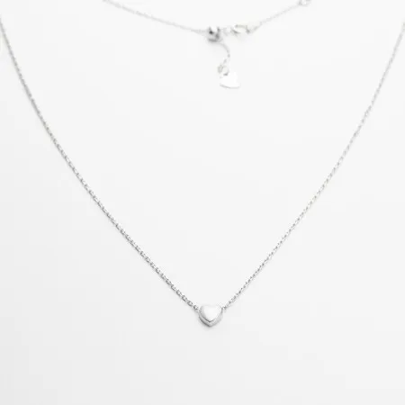 Серебряное колье сердце одинарное