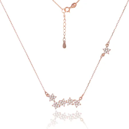 Срібне кольє в позолоті з фіанітами