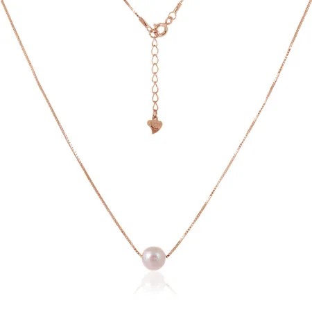 Срібне кольє в позолоті з перлами, плетіння Венеція