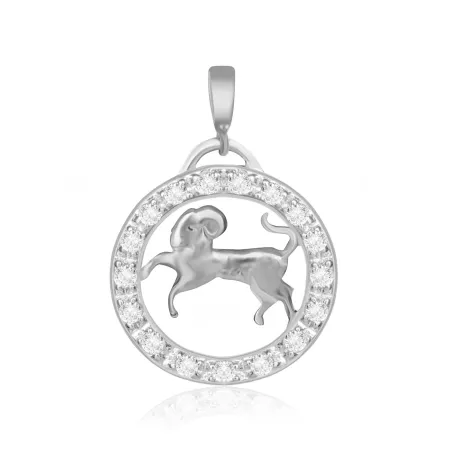 Срібний підвіс з фіанітами 'Овен'