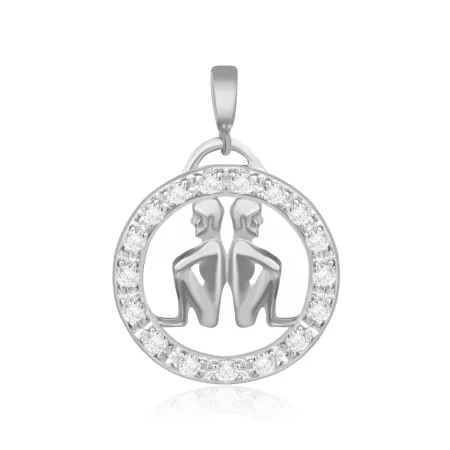 Срібний підвіс з фіанітами 'Близнюки'