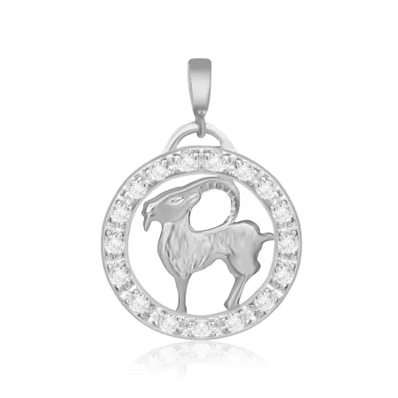 Срібний підвіс з фіанітами 'Козеріг'