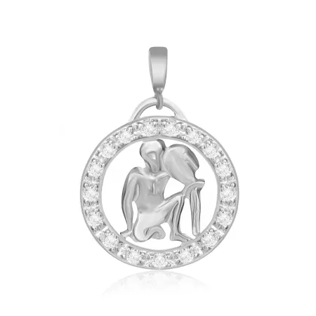 Срібний підвіс з фіанітами 'Водолій'