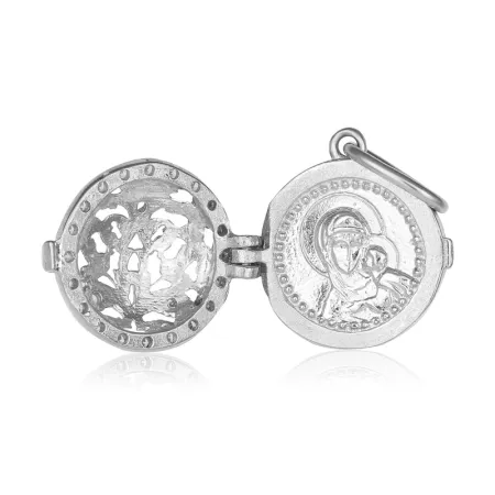 Срібний підвіс 'Образ Пресвятой Богородицы' зі вставкою фіаніт