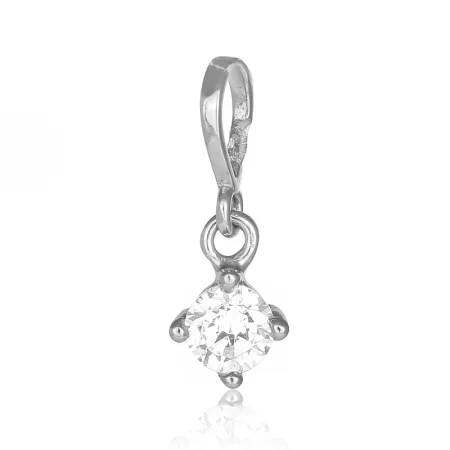 Срібна підвіска родована з білим фіанітом