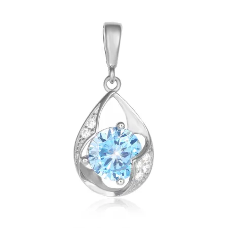 Срібний підвіс з блакитними фіанітами