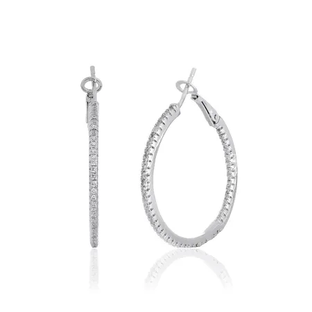 Срібні сережки конго з фіанітами