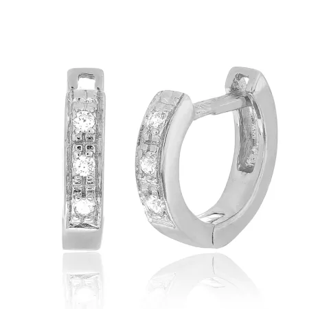 Срібні сережки конго класичні з фіанітами