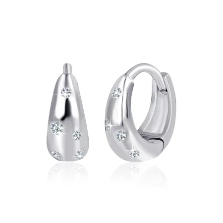 Срібні сережки з англійською застібкою та маленькими фіанітами