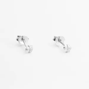 Срібні сережки мінімалістичні з фіанітами