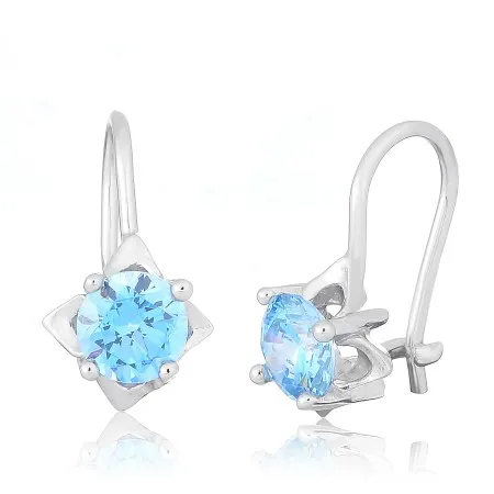 Серебряные серьги с фианитами
