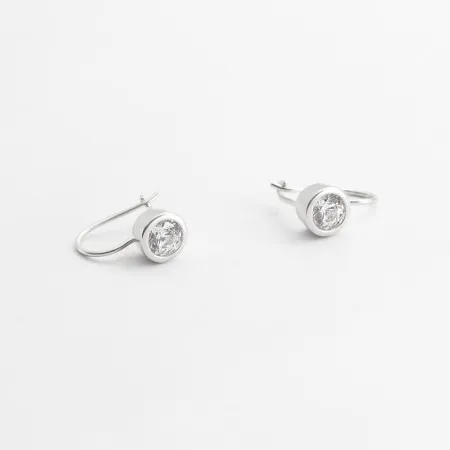 Серебряные серьги с французской застежкой