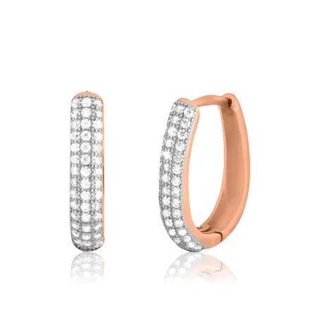 Срібні сережки в позолоті з фіанітами