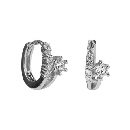 Срібні сережки покриті родієм з фіанітами