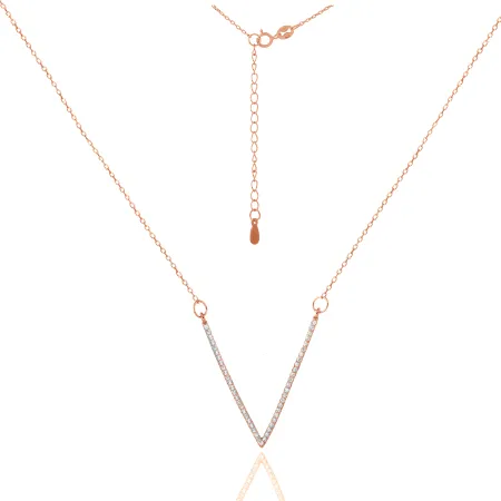 Срібне кольє вкрите позолотою 585° зі вставкою фіаніт