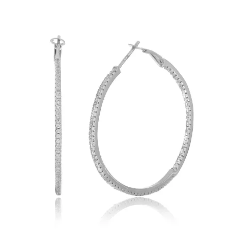 Срібні сережки покриті родієм з фіанітами