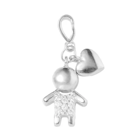 Срібна підвіска покрита родієм зі вставкою фіаніт