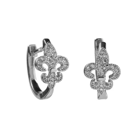 Срібні сережки покриті родієм з фіанітами