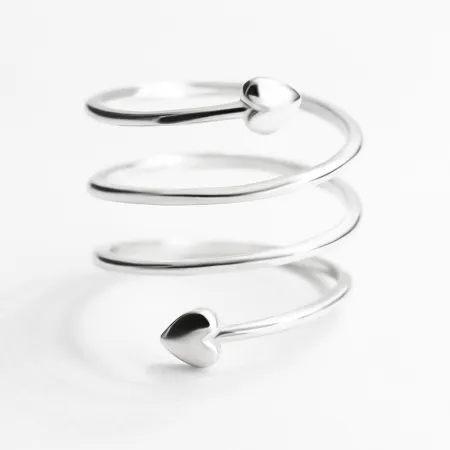 Срібна каблучка геометрія любові серця