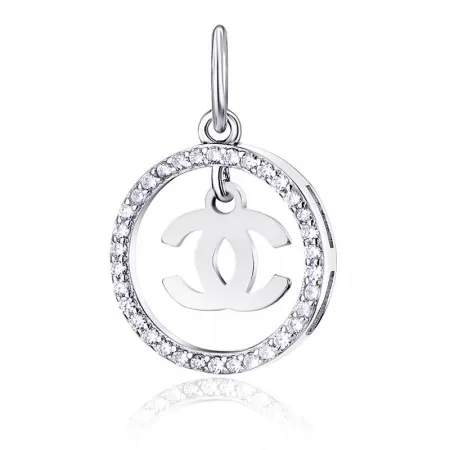 Срібна підвіска в стилі Chanel