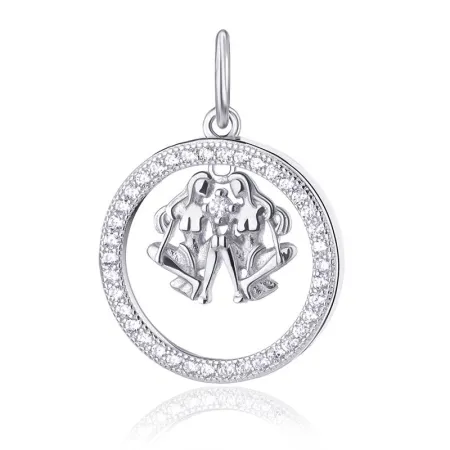 Срібна підвіска Близнюки з фіанітами