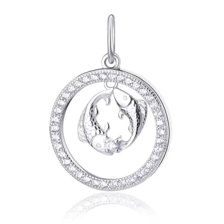 Срібна підвіска Риби з фіанітами